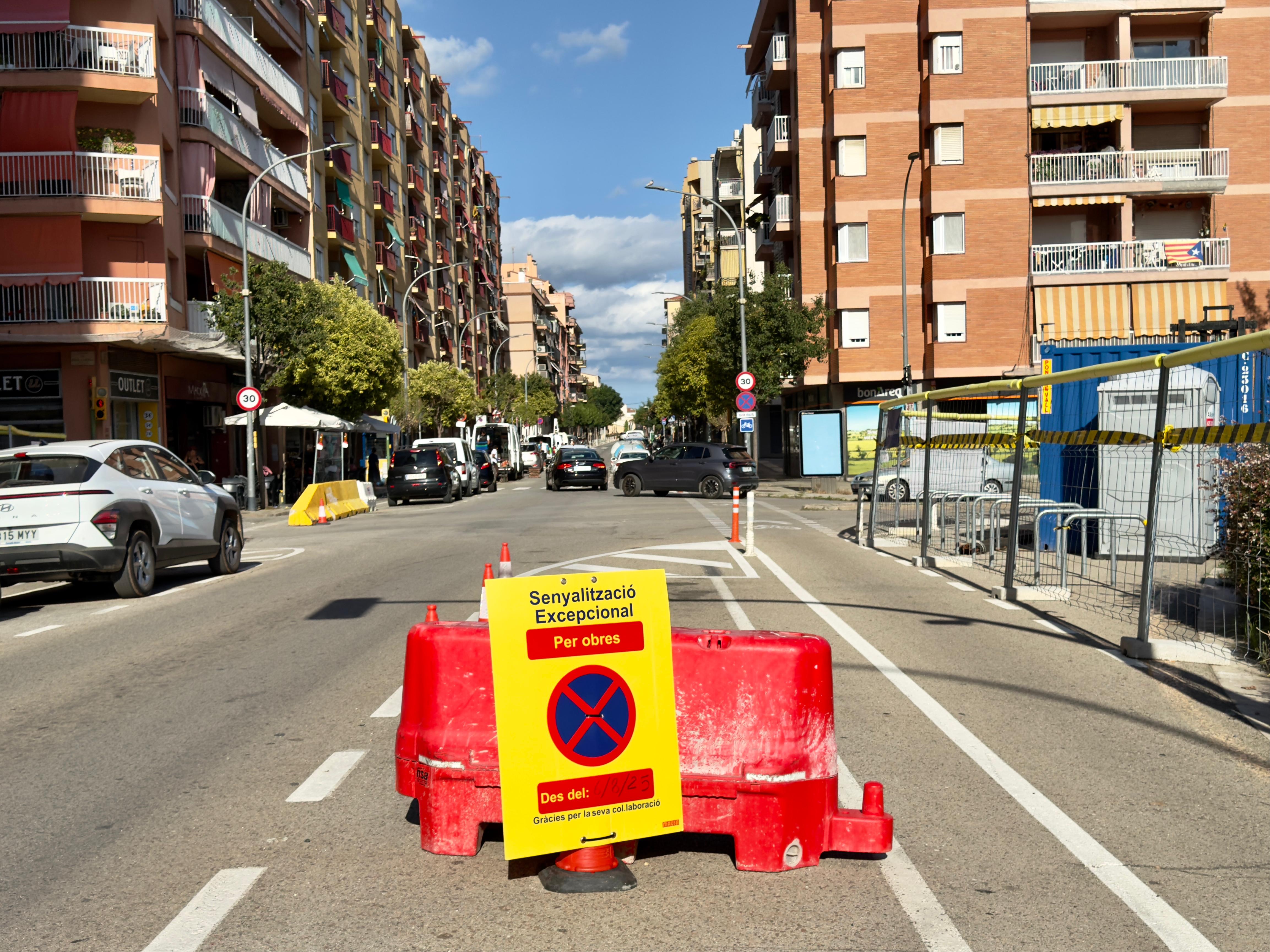 Senyalització per obres als entorns dels carrers Biada, Camí del Mig i Francesc Macià