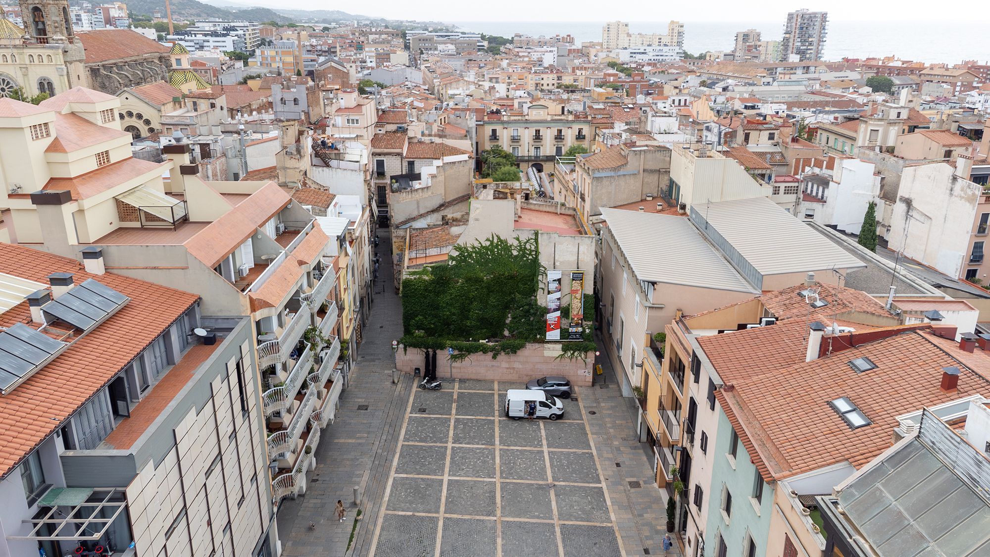 Vista aèria zona, des del cantó de l'Ajuntament. Foto: R. Gallofré