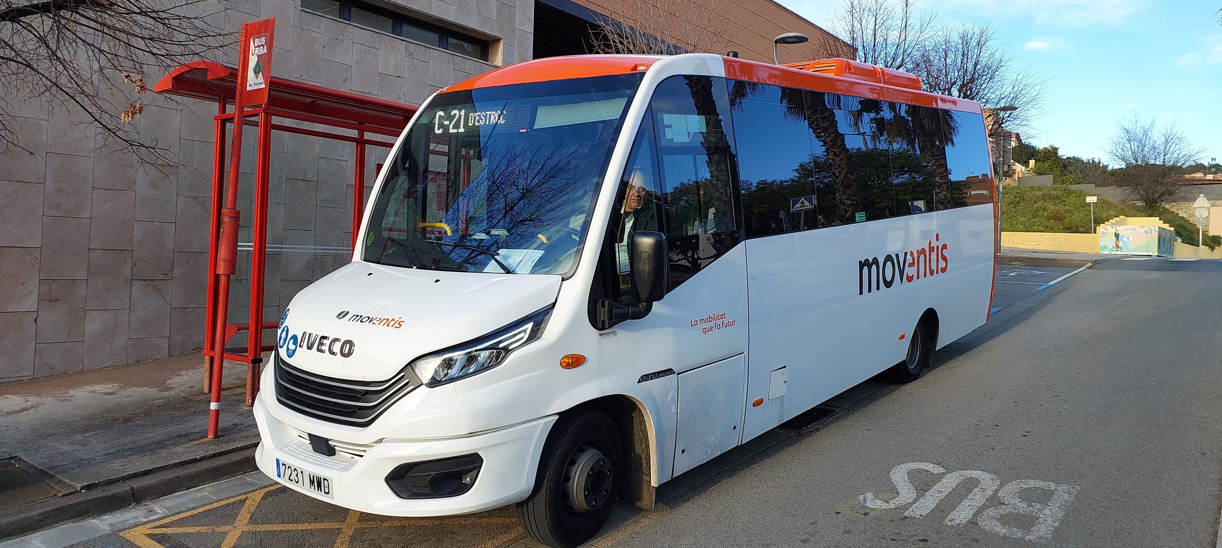La línia de bus C 21 entre Sant Vicenç i Caldes