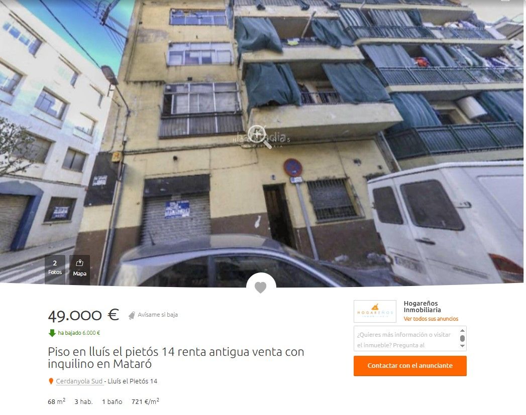 Pis ocupat a Cerdanyola en venda per menys de 50.000 euros