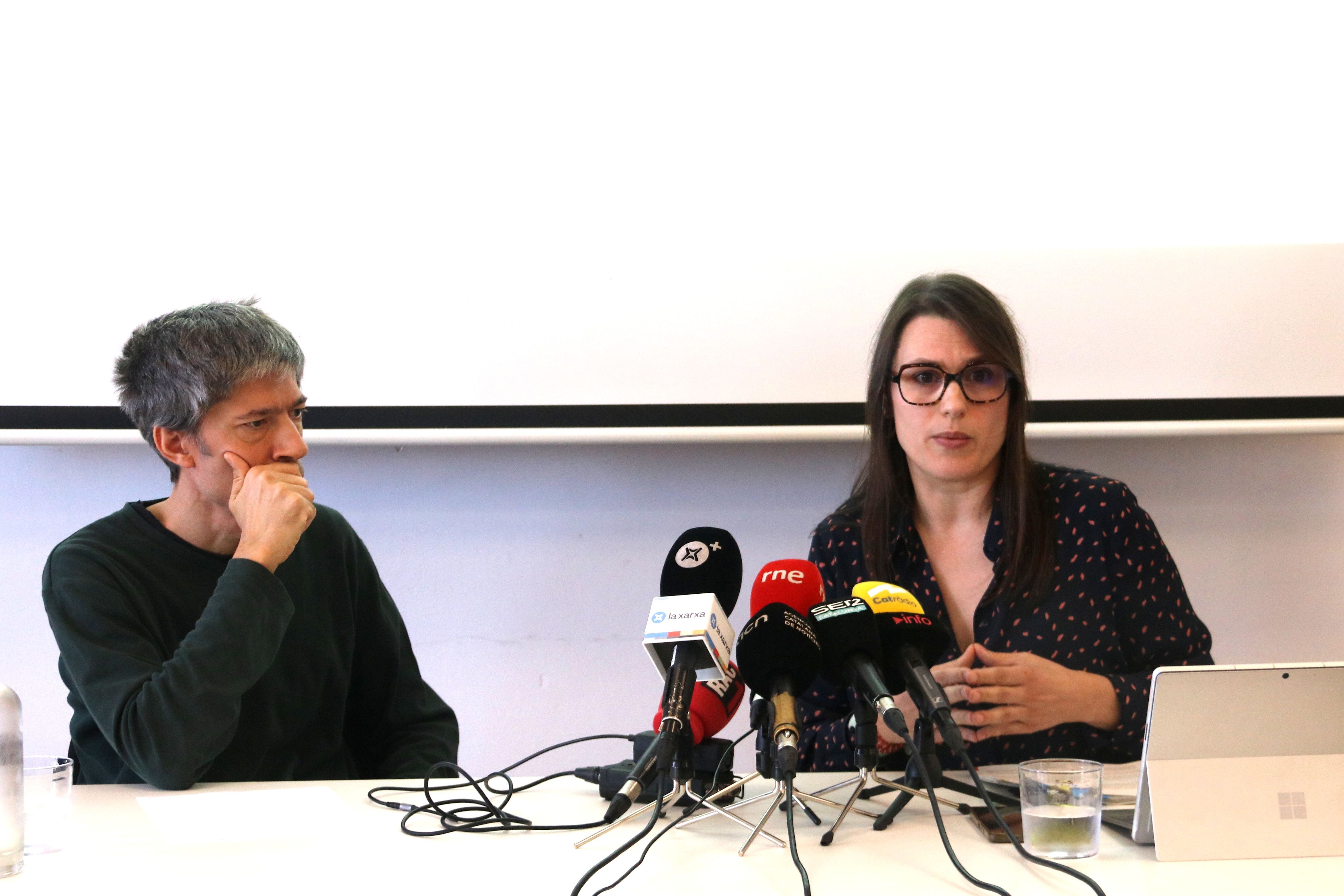 La roda de premsa d'AFFAC que va analitzar el cas de Mataró. Foto: ACN