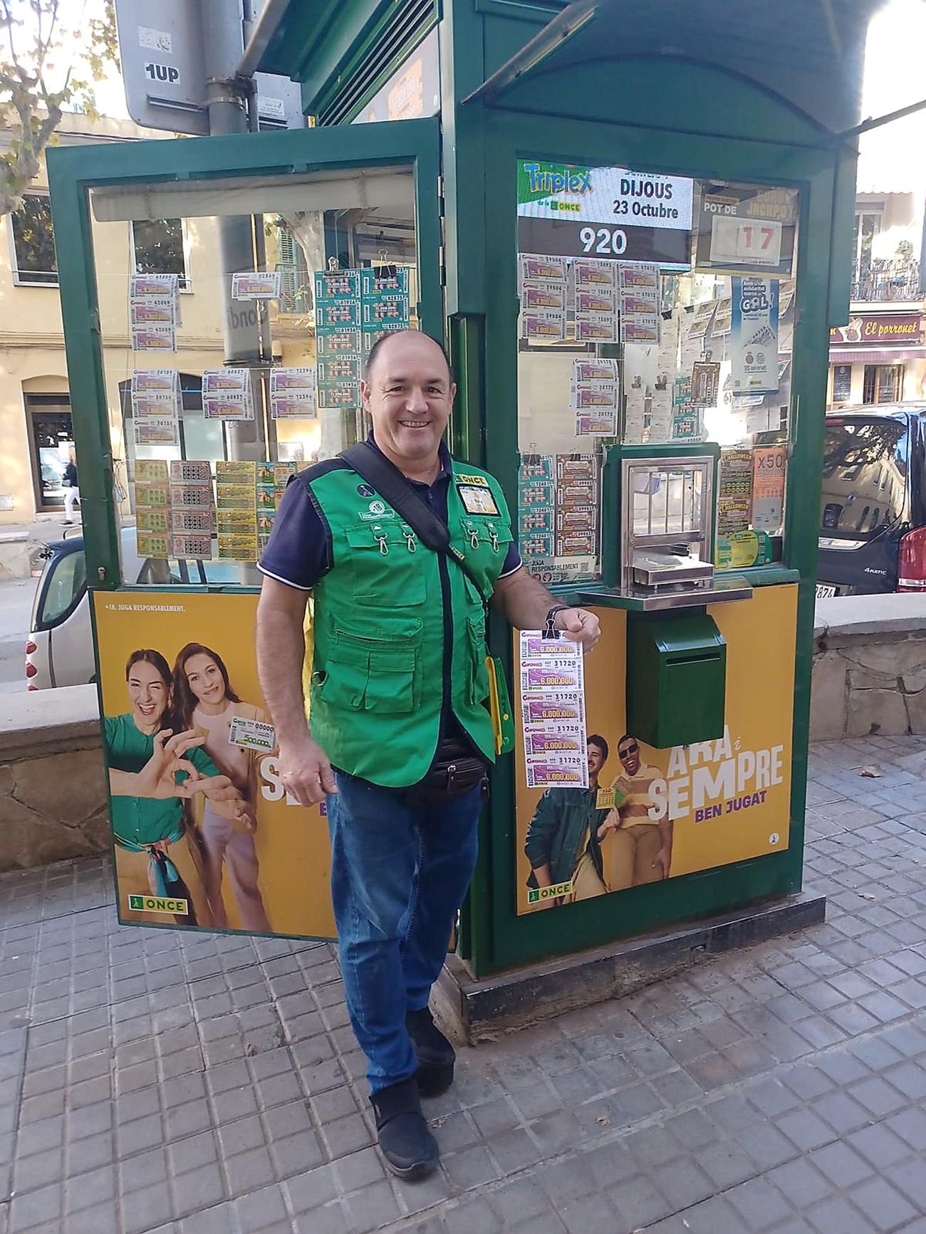 Mario González, el repartidor de la sort a Caldetes