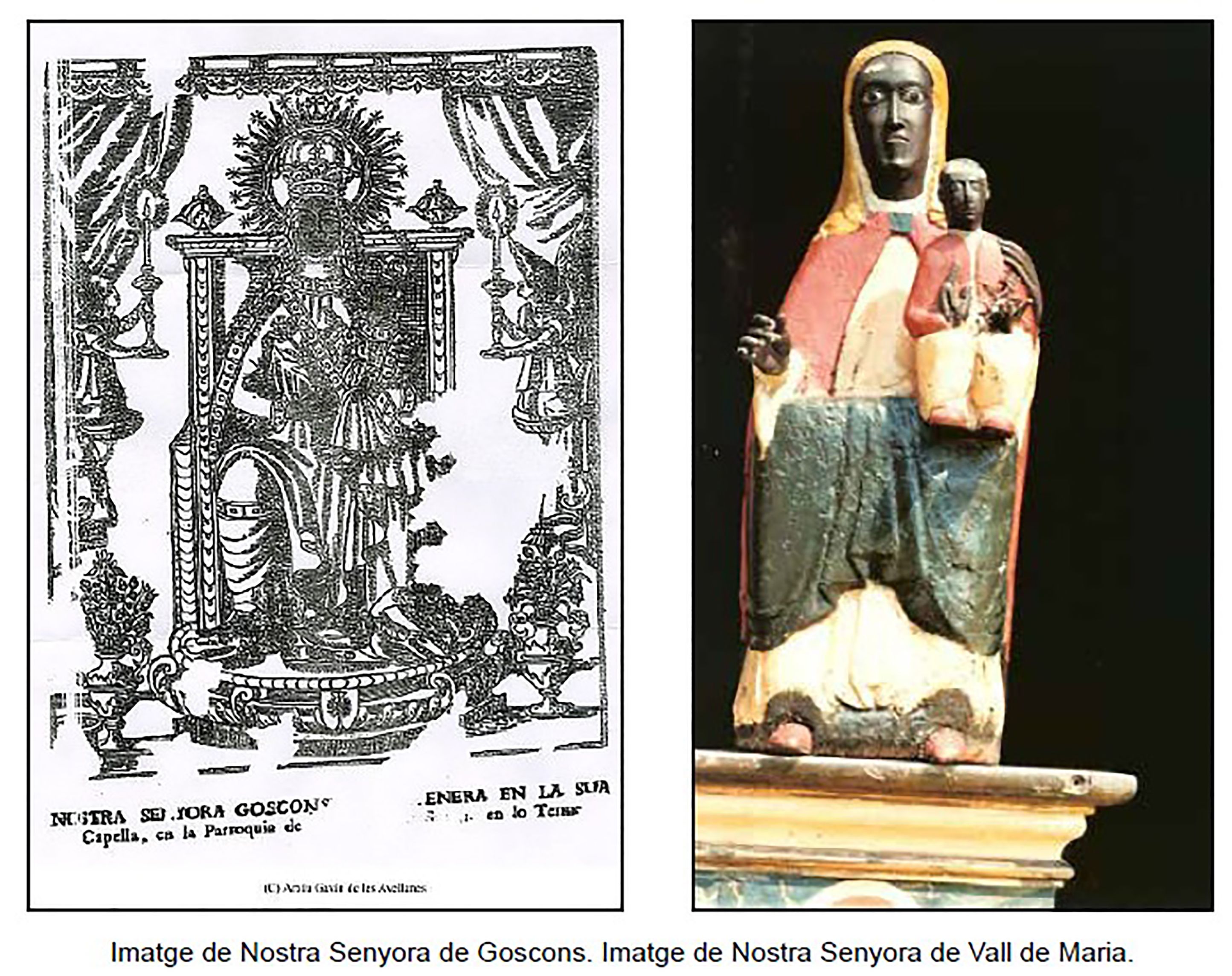 Nostra Senyora de Goscons, en el dibujo de sus gozos