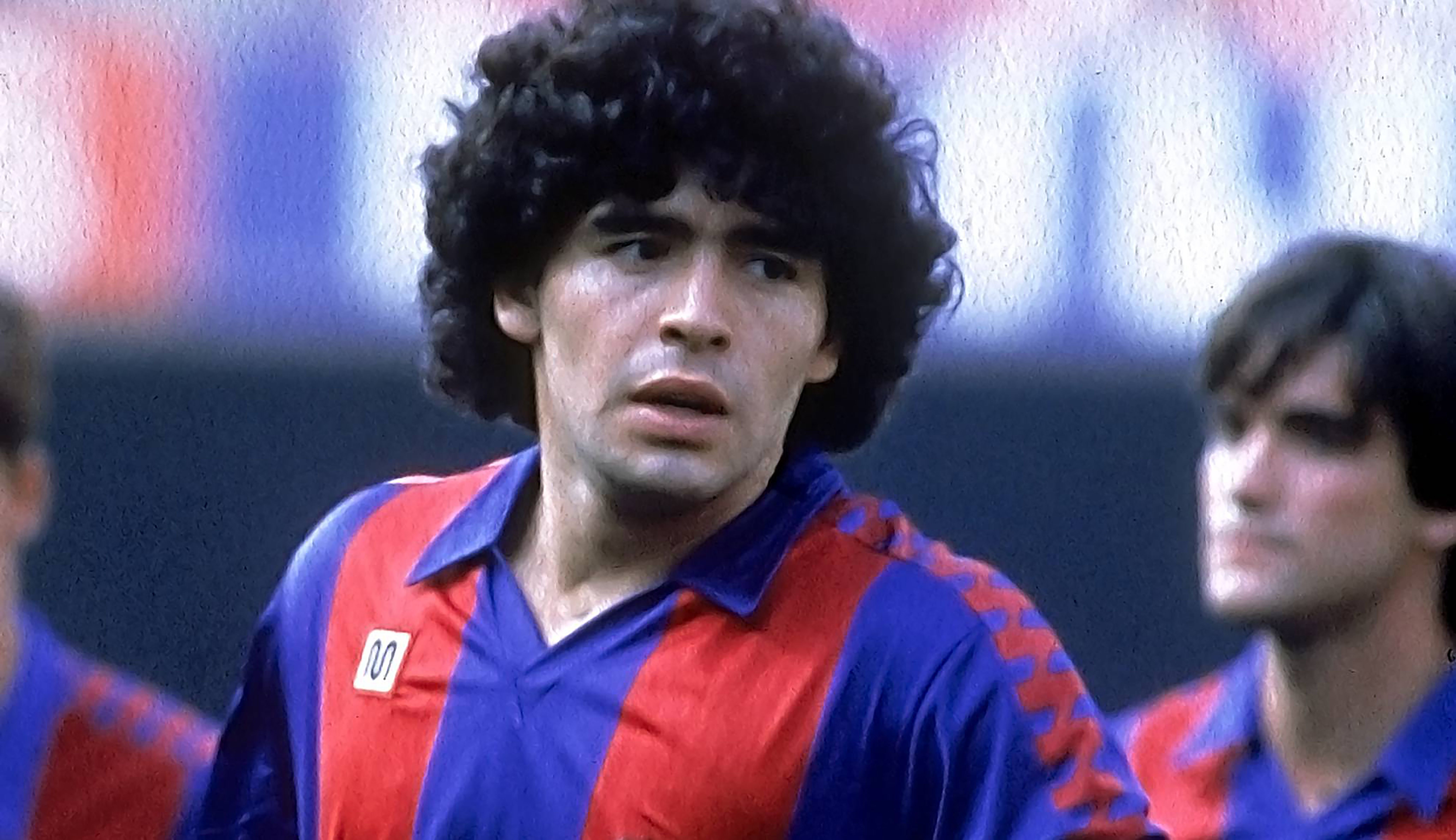 Maradona amb la samarreta del Barça. Foto. FCB