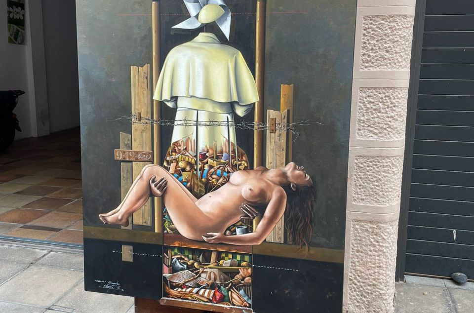 Obra de Jordà exposada al carrer Sant Joan Obra de Jordà exposada al carrer Sant Joan