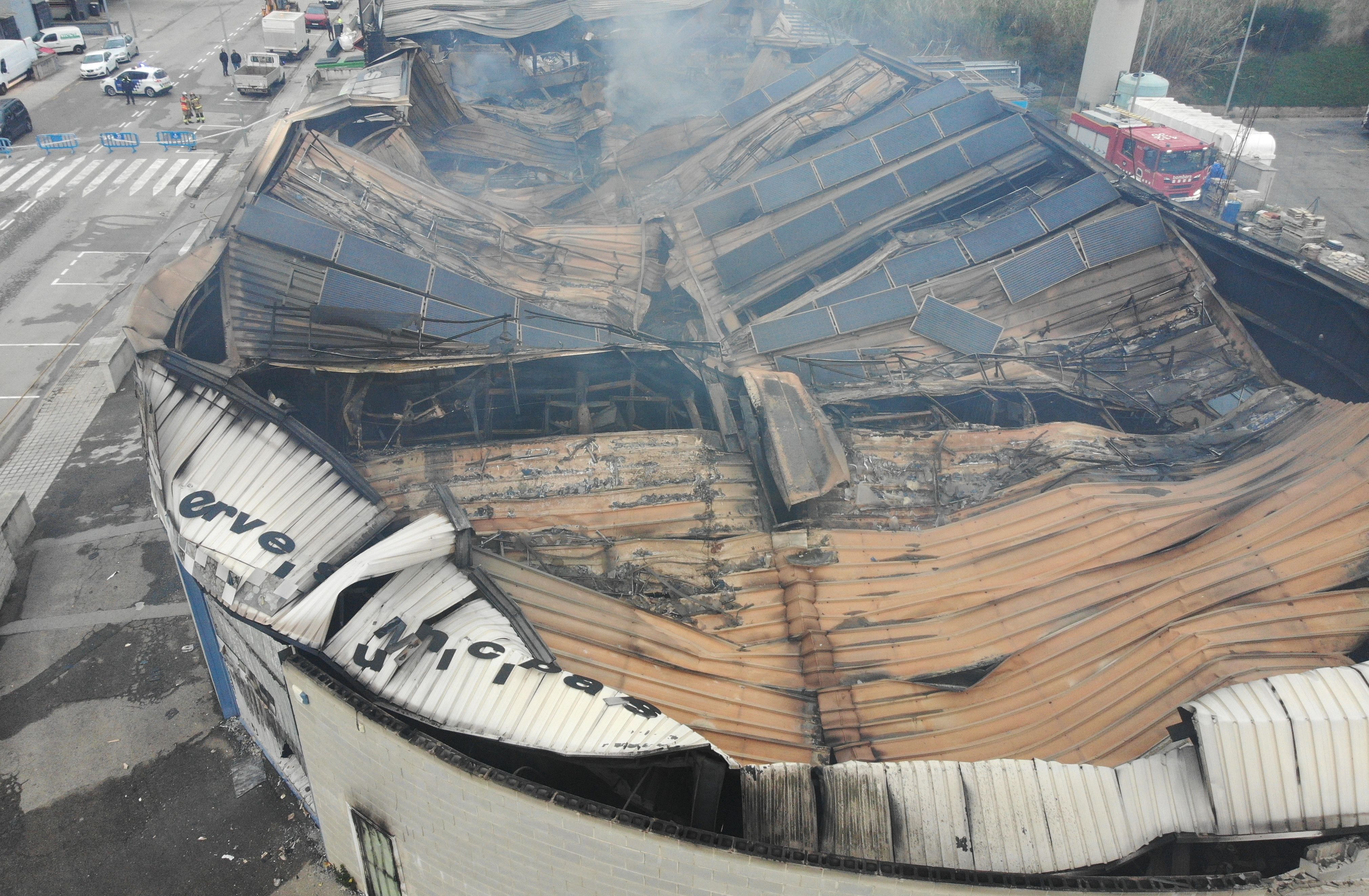 La sede municipal, totalmente destruída. Foto: Ayuntamiento de Malgrat de Mar