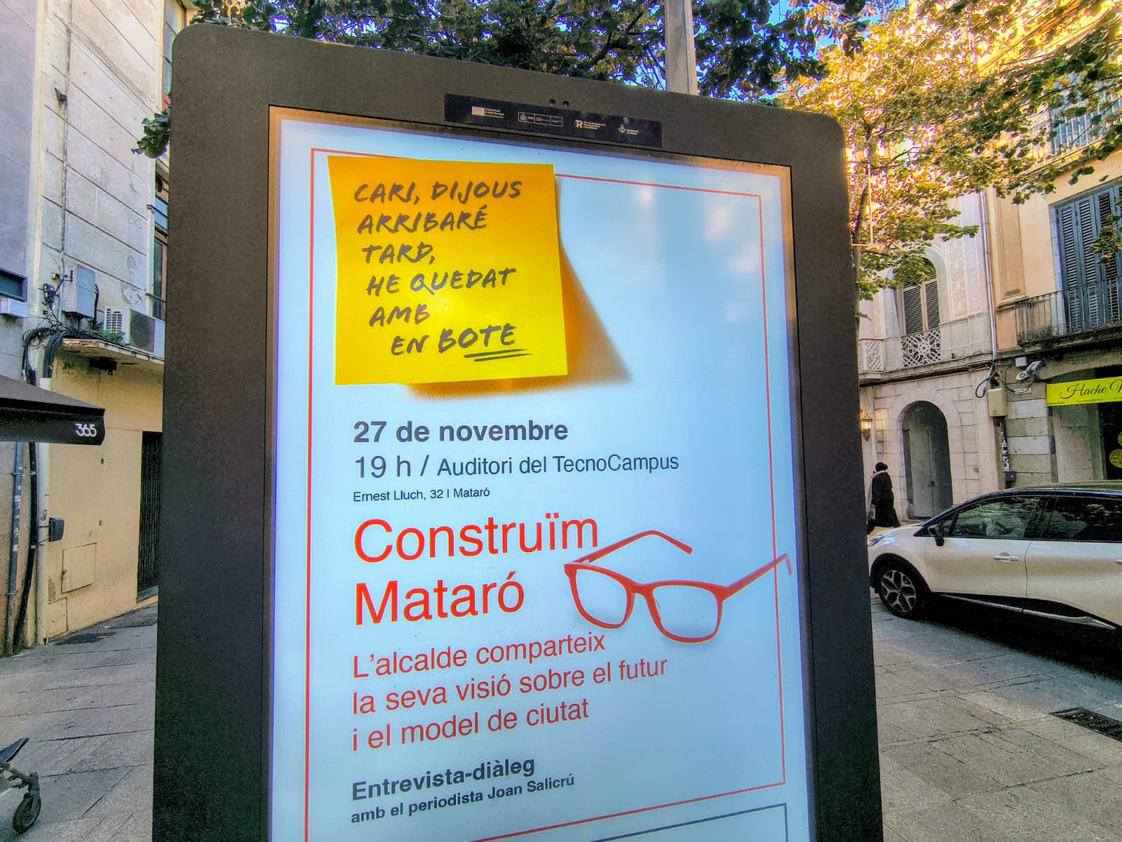 La imatge promocional de l'acte amb l'alcalde de dijous 27 La imatge promocional de l'acte amb l'alcalde de dijous 27