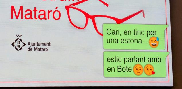 El 'cari' en la projecció al Foyer del TecnoCampus El 'cari' en la projecció al Foyer del TecnoCampus