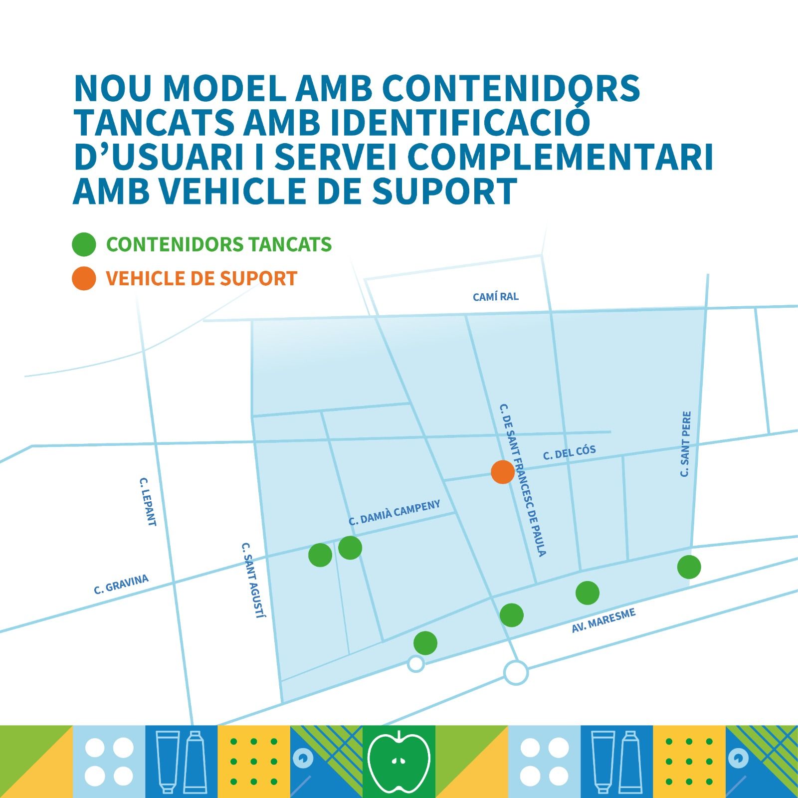 mapa de la ubicació dels contenidors mapa de la ubicació dels contenidors