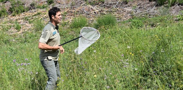Técnicos del parque observando ejemplares