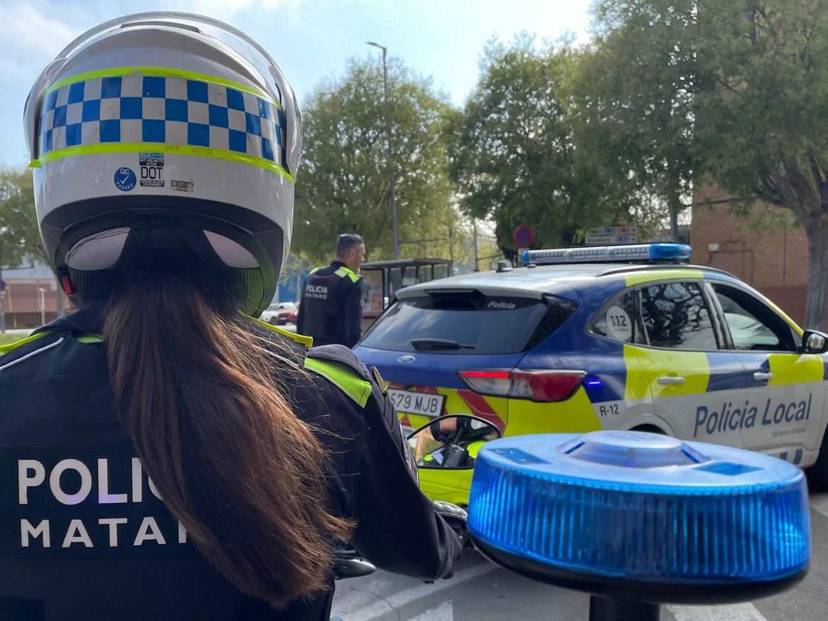 Control policial en Mataró. Foto: Policía Local
