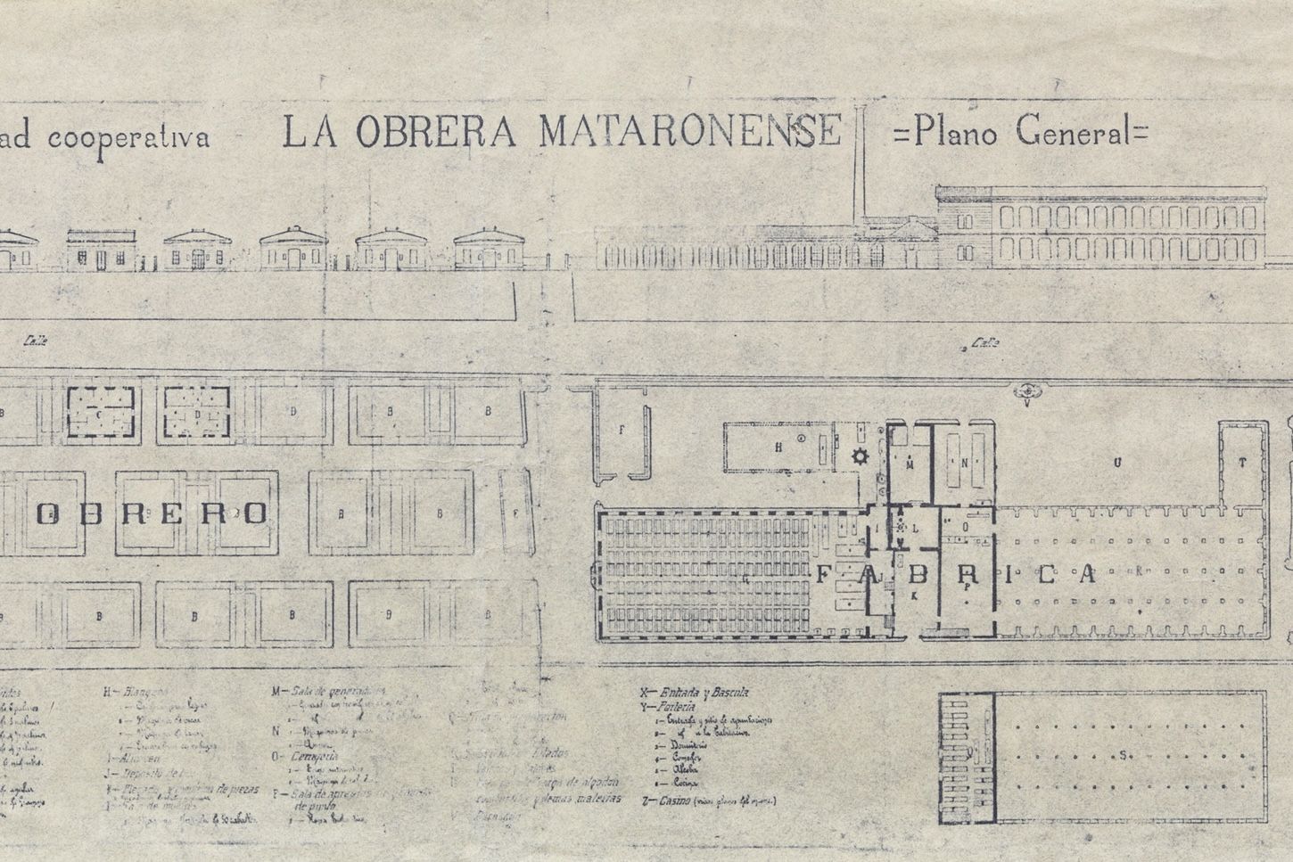 Parts dels plànols de Gaudí per a l'Obrera Mataronense
