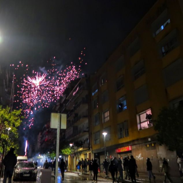 Celebraciones al final del partido