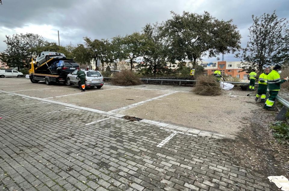 Vista de l'aparcament, aquest dilluns