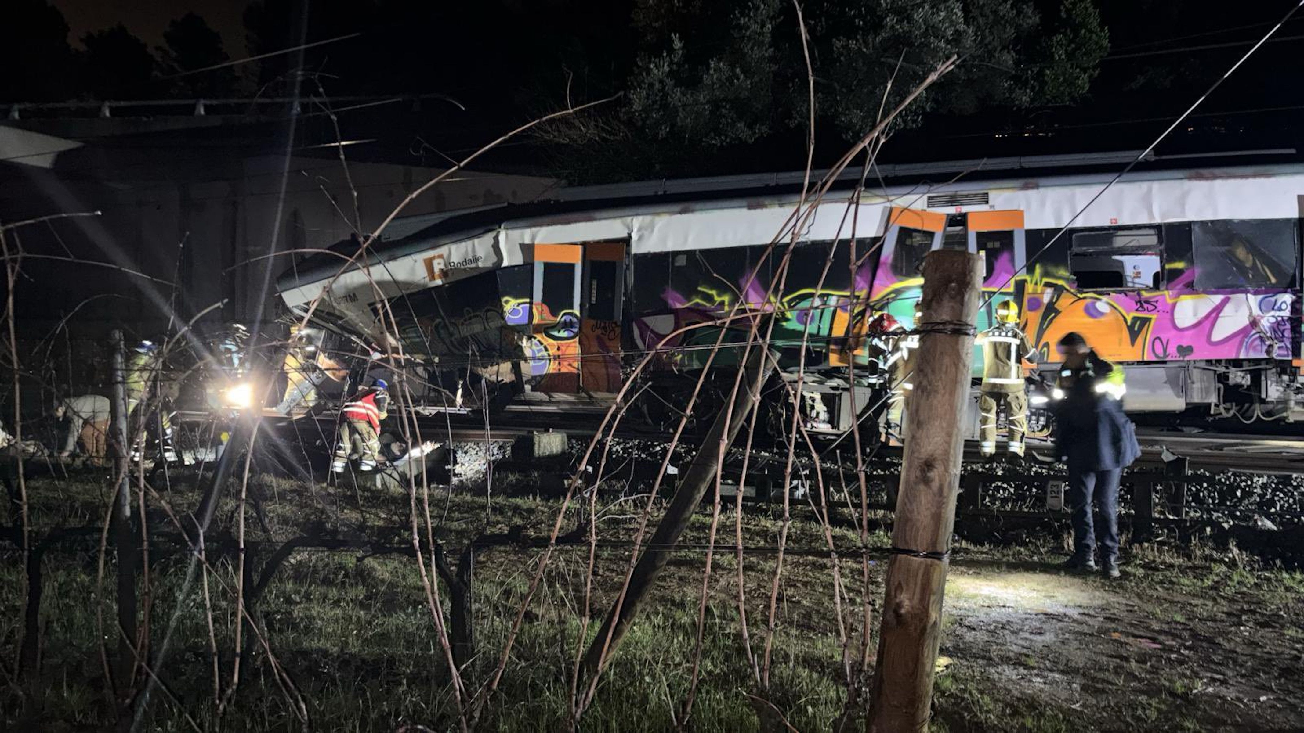 El tren accidentado en Gelida. Foto: ACN