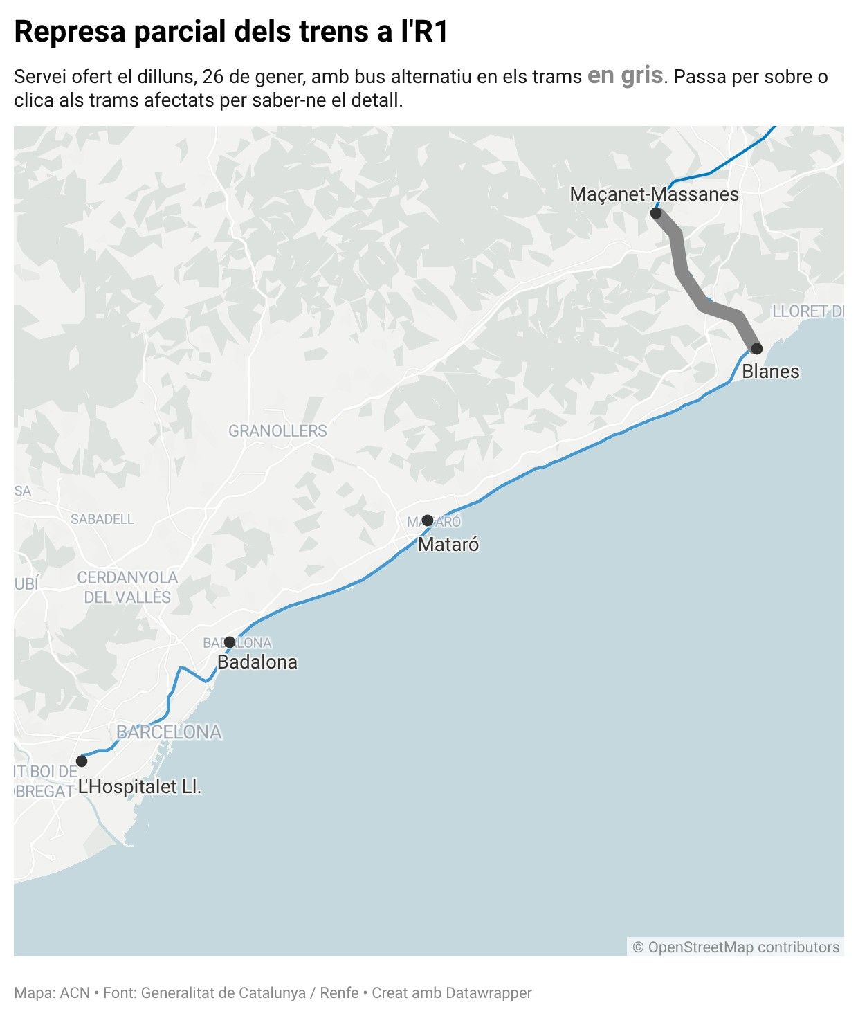 El mapa de funcionament de Rodalies El mapa de funcionament de Rodalies