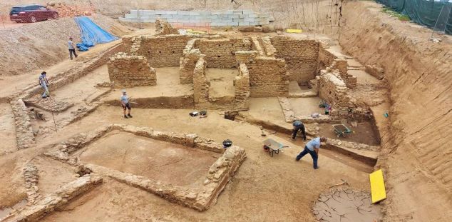 L'excavació de part del conjunt, en una imatge d'arxiu
