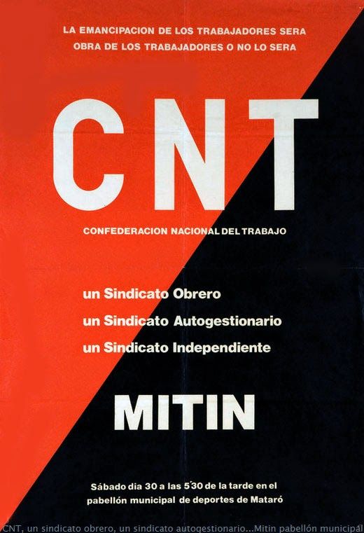 Cartell del míting de la CNT a Mataró del 30 d'octubre de 1976