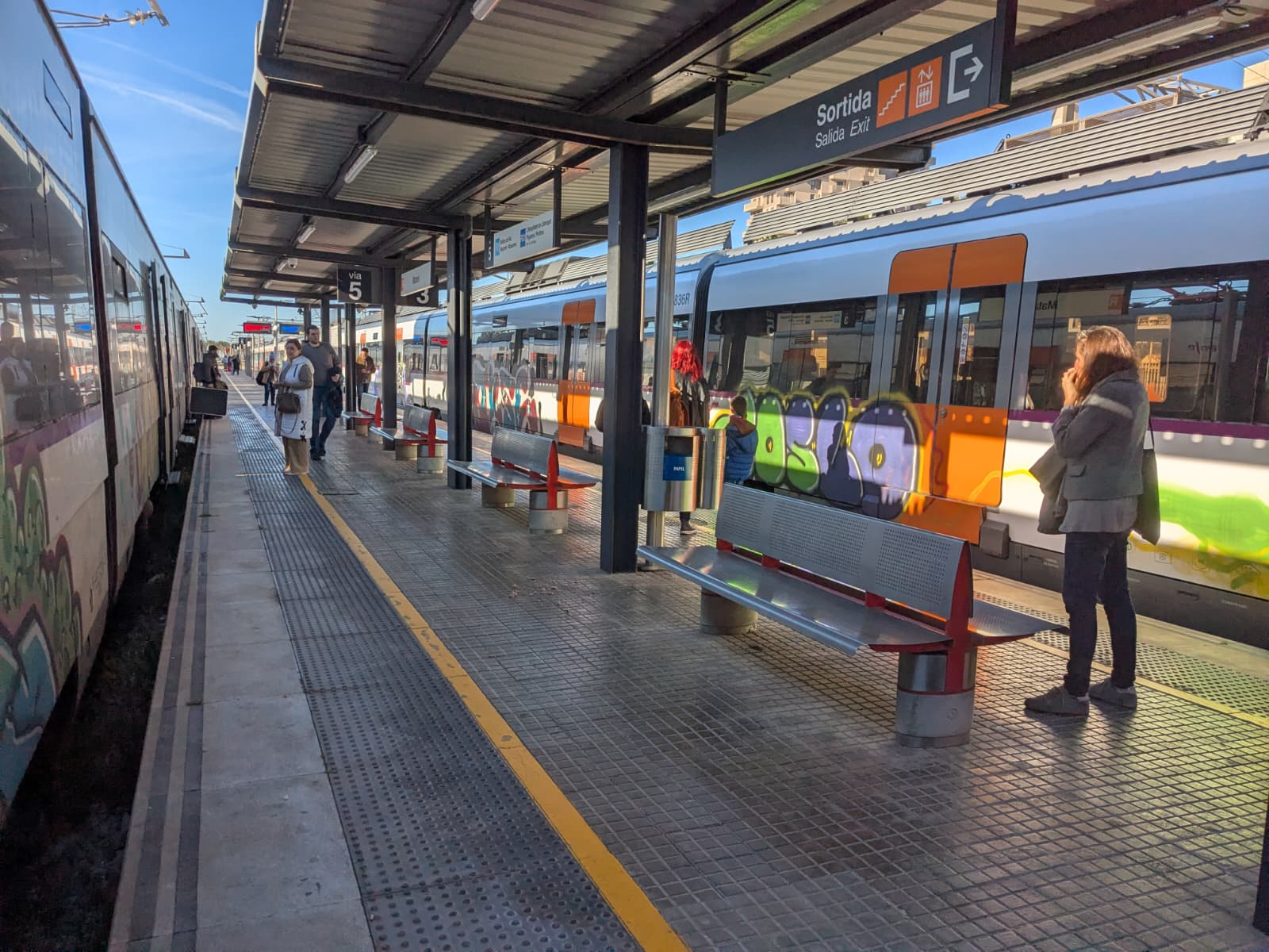 Andana de l'estació de Mataró