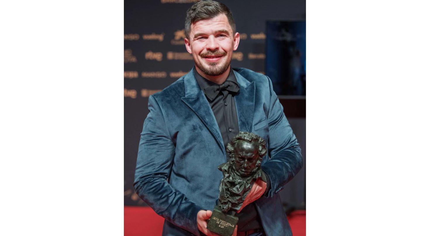 Cristian Beteta con el Goya