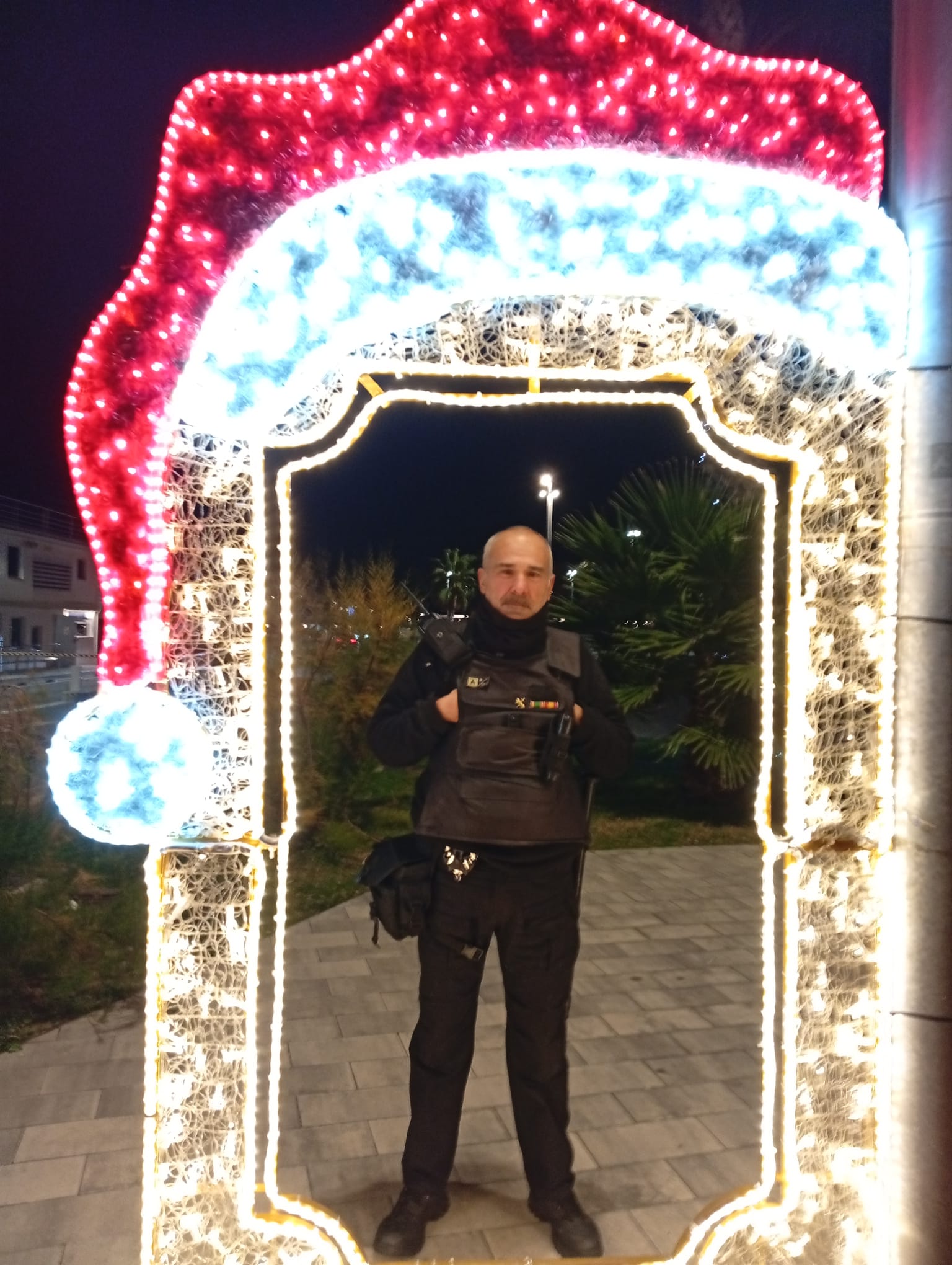 En Paco, treballant de vigilant per Nadal a Mataró