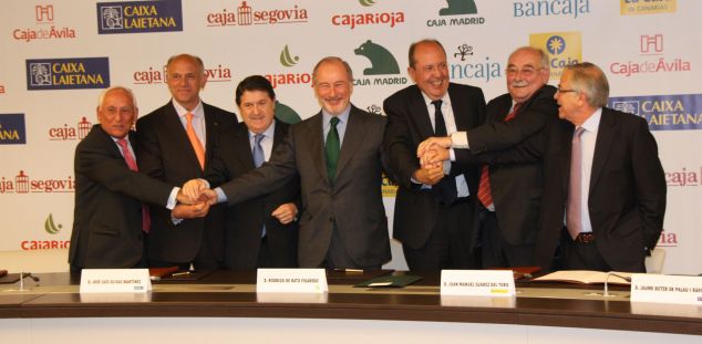 Presentant la fusió que originaria Bankia. Foto: ACN Presentant la fusió que originaria Bankia. Foto: ACN