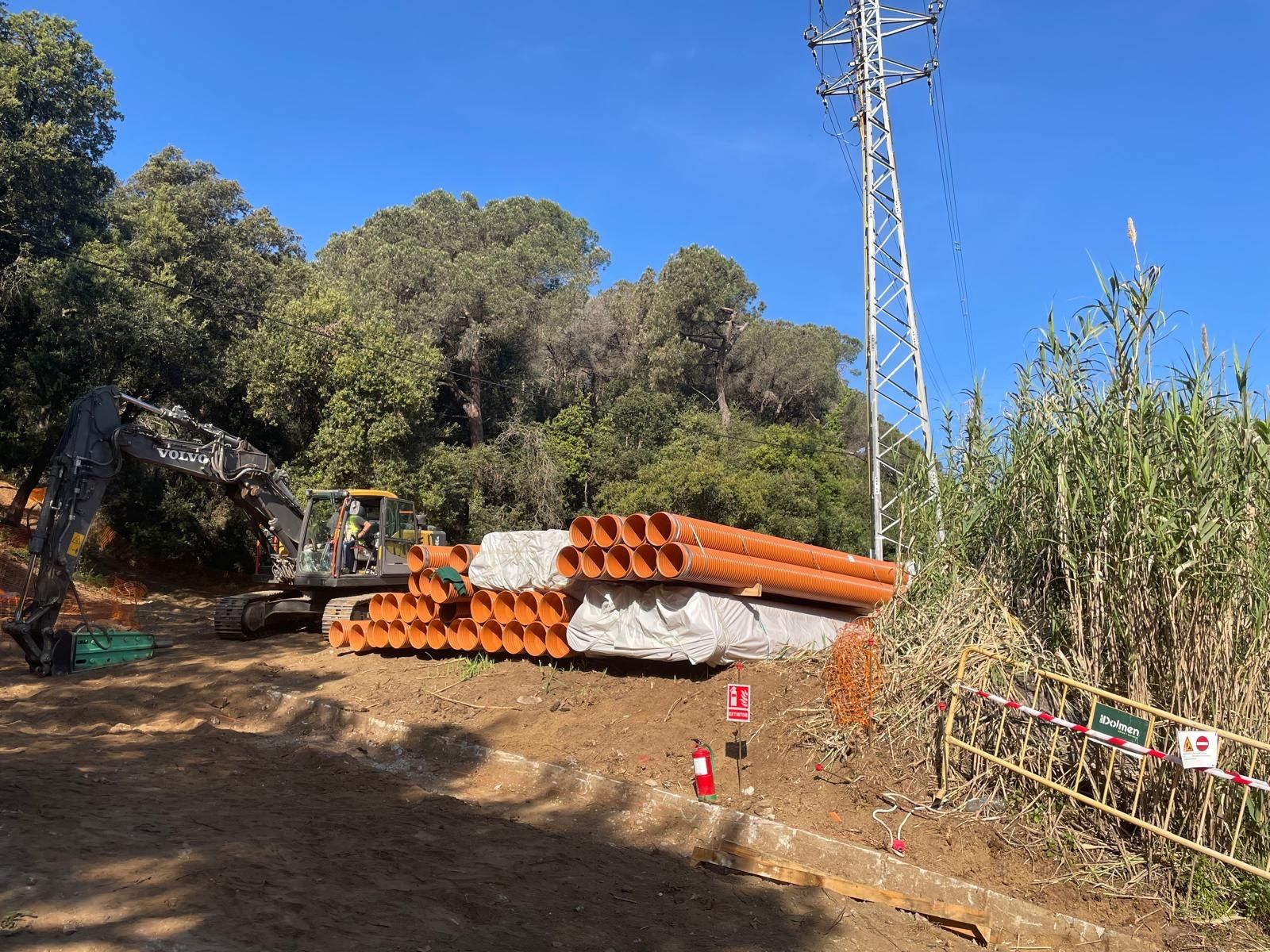 Obras de alcantarillado en Las Sureres. Foto: Ayuntamiento de Mataró