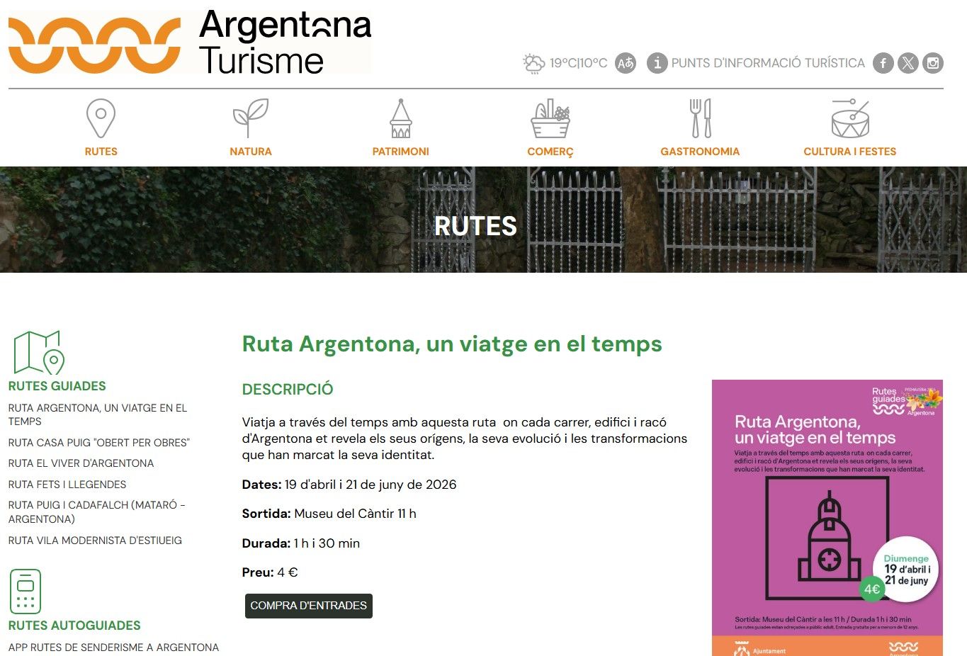 Rutes guiades al web d'Argentona