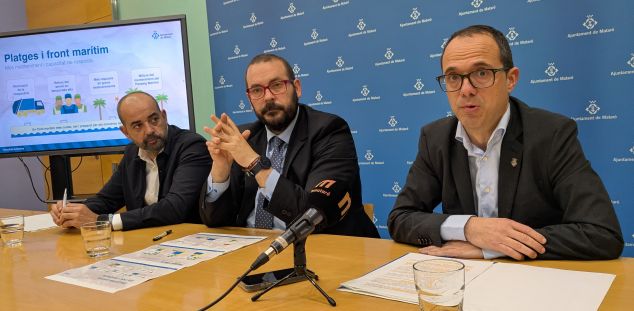 Gomar, Bote i Canela, a la presentació del nou contracte de la brossa. Foto: CC