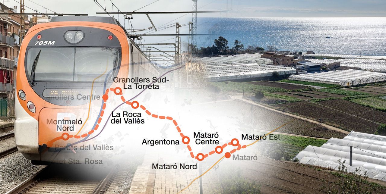 El nou traçat previst del Tren Orbital per Mataró