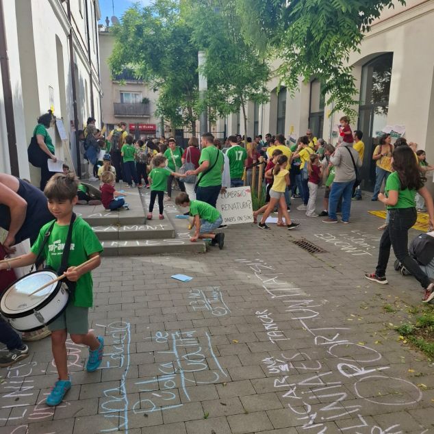 Va ser al final de la protesta que es va produir la reunió amb Serveis Territorials. Foto: AFA Coromines