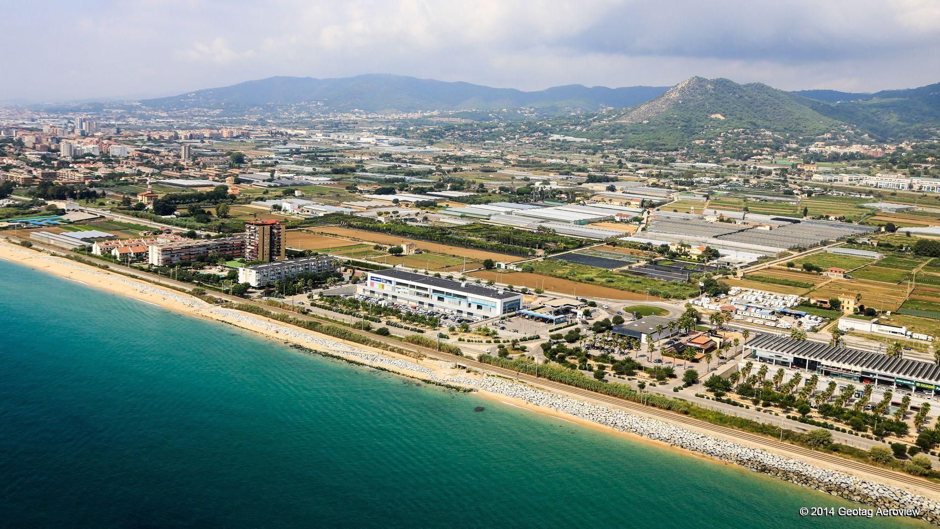 Cabrera de Mar, a vista d'ocell amb els dos nuclis