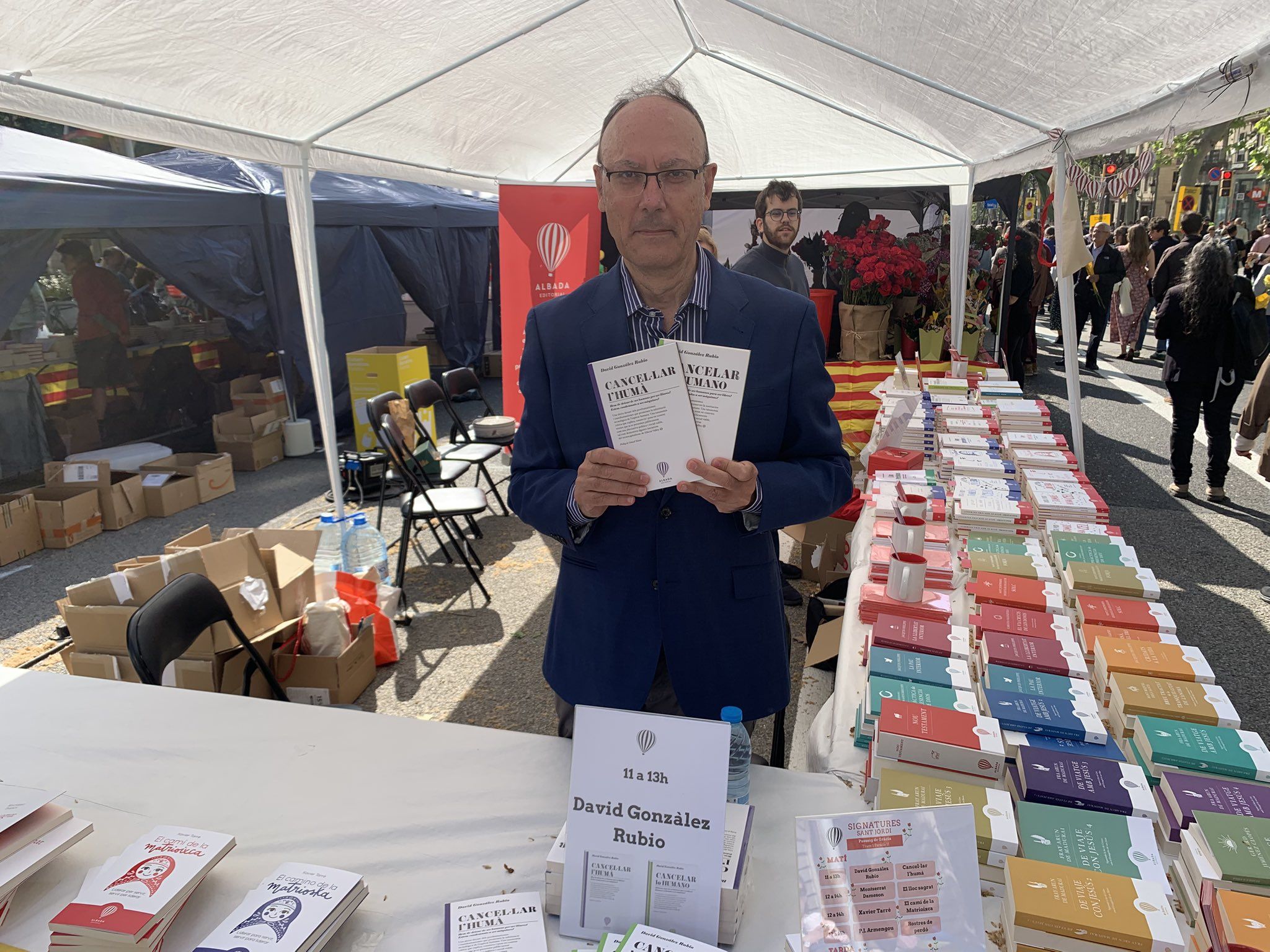 David Gonzàlez, durant la passada diada de Sant Jordi, en una imatge publicada per ell mateix