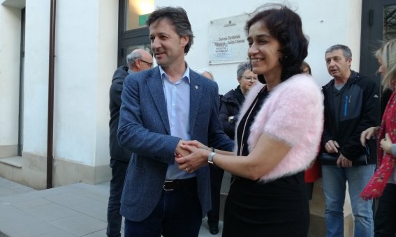El regidor d'Educació, Miquel Àngel Vadell, i la directora de Serveis Territorials, Carmina Pinya. Foto: V. B.