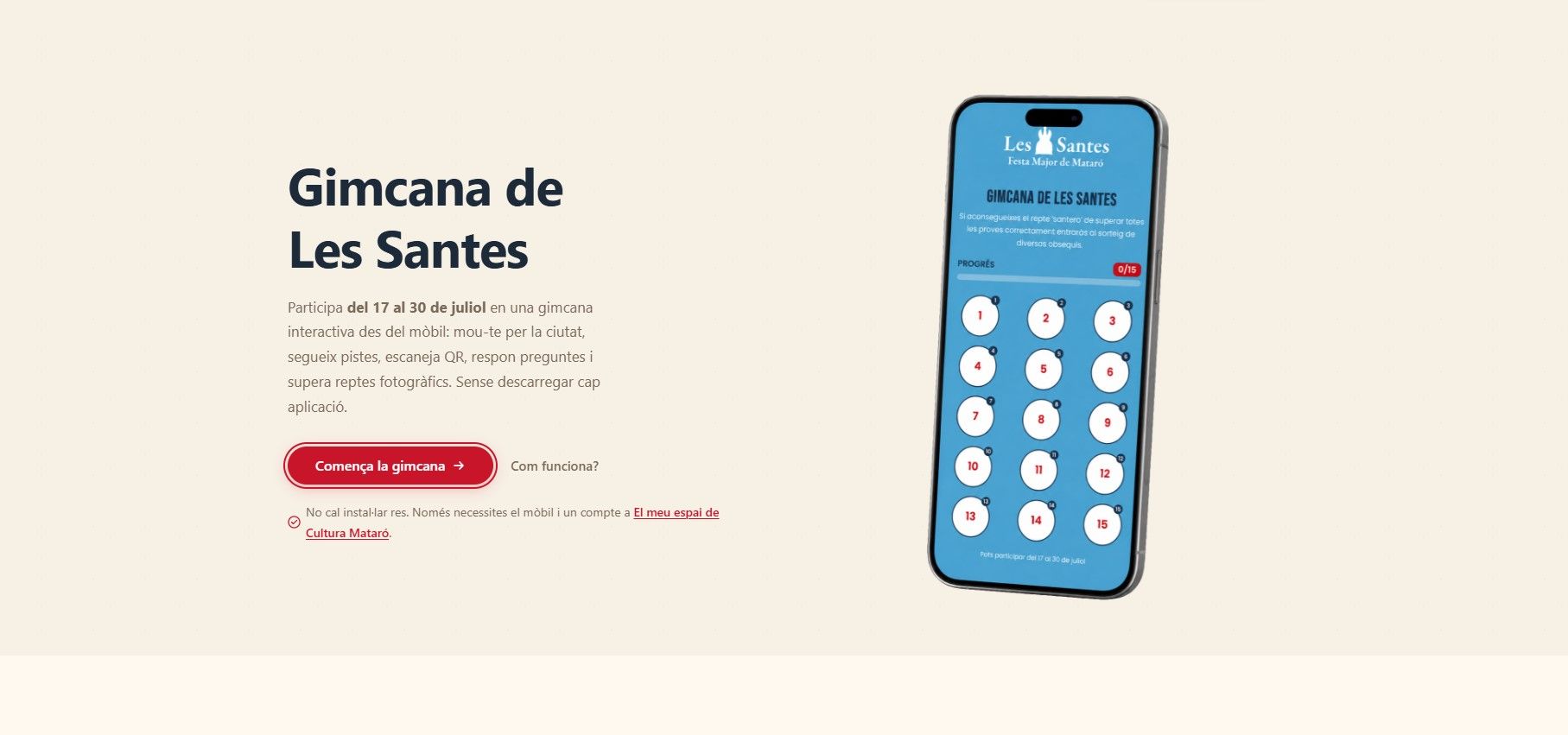 La web de la gimcana de la fiesta mayor de Mataró