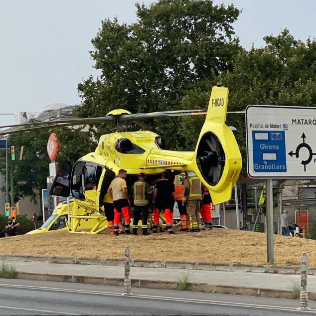 Helicòpter del SEM al lloc de l'accident Helicòpter del SEM al lloc de l'accident