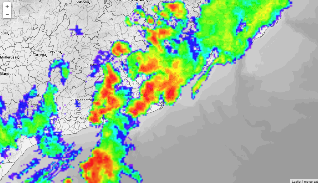 El radar meteorològic a les 21h
