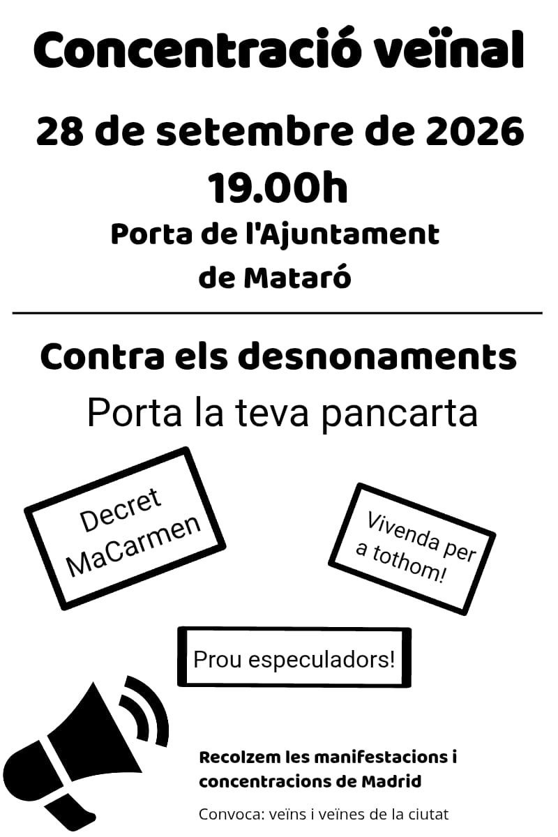 La convocatòria de la concentració, sense entitats signant-la