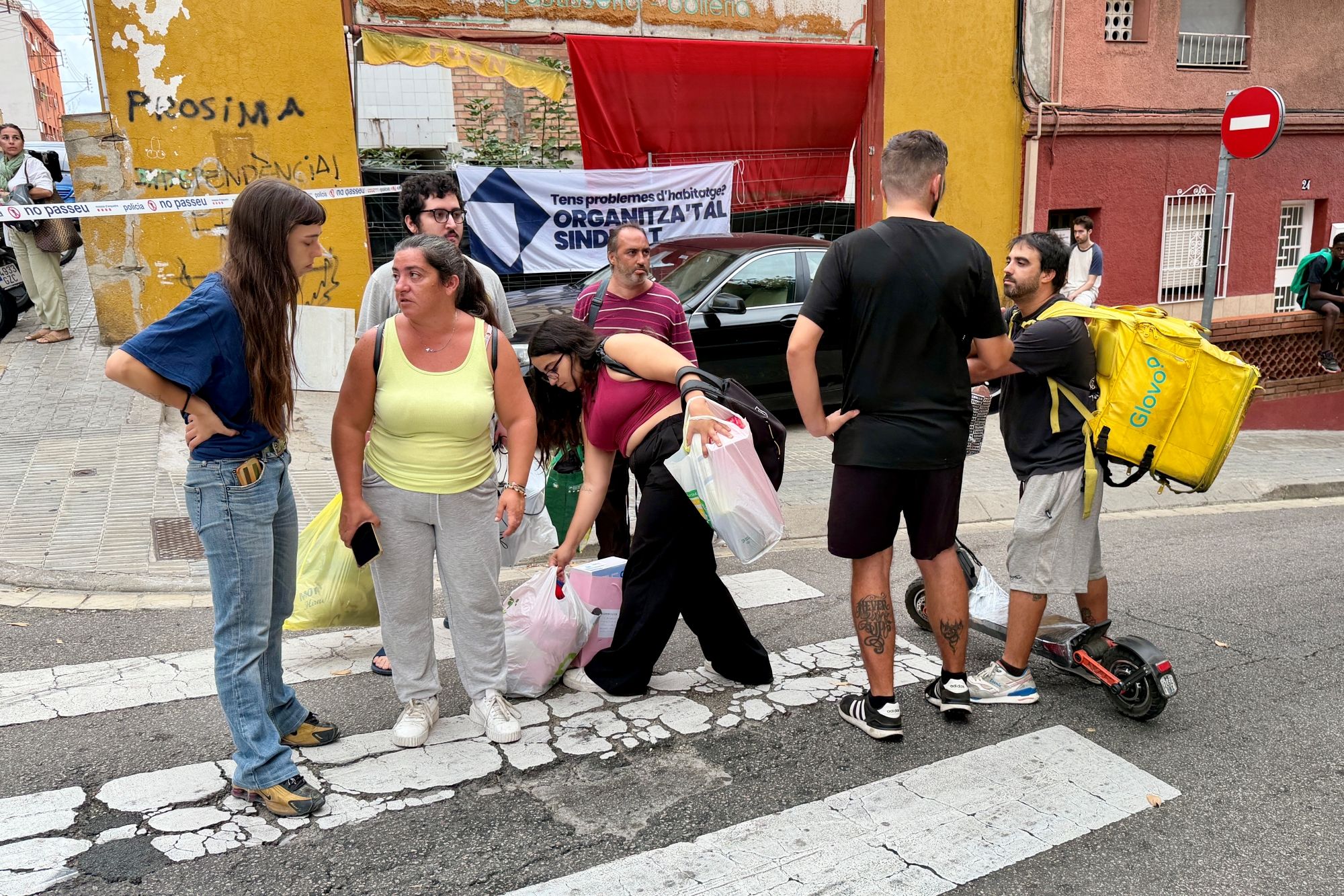La familia de l'Alicia un cop desnonada