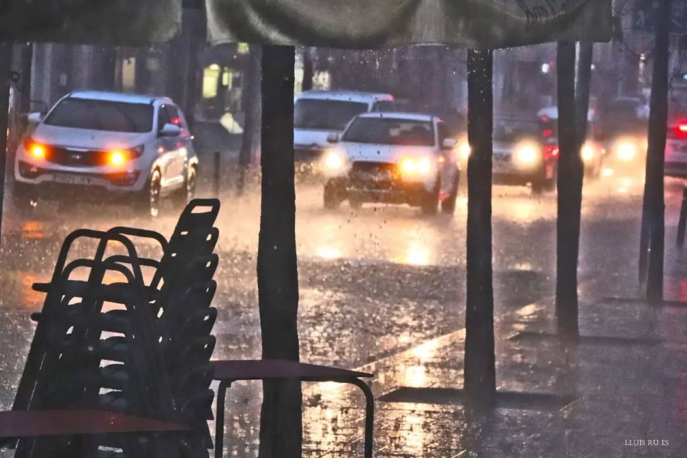 Pluja a Mataró durant el temporal. Foto: Lluis Ru Es