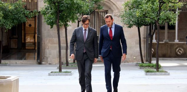 Salvador Illa i Òscar Puente, a la Generalitat. Foto: ACN Salvador Illa i Òscar Puente, a la Generalitat. Foto: ACN
