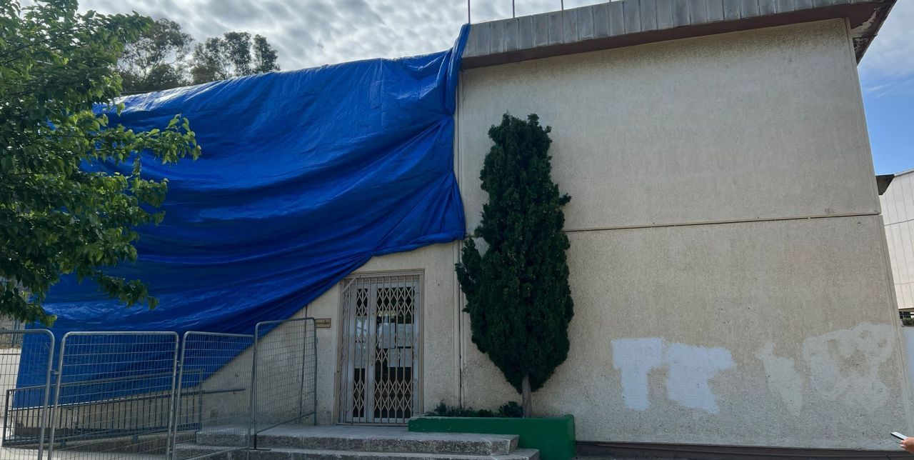 Edifici d'Infantil de l'Escola Rocafonda que va patir el despreniment