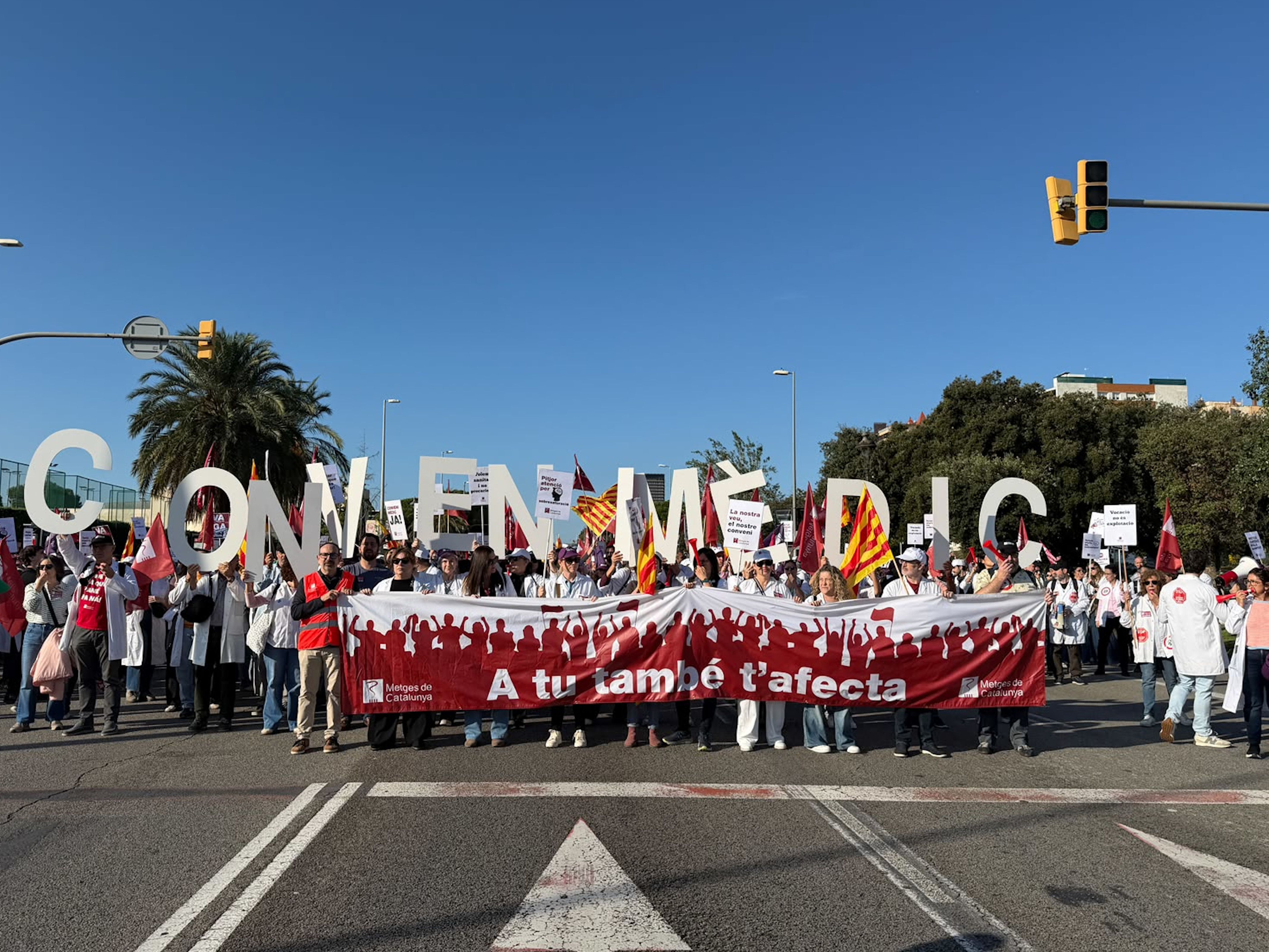 Manifestació dels metges a Barcelona. Foto: ACN