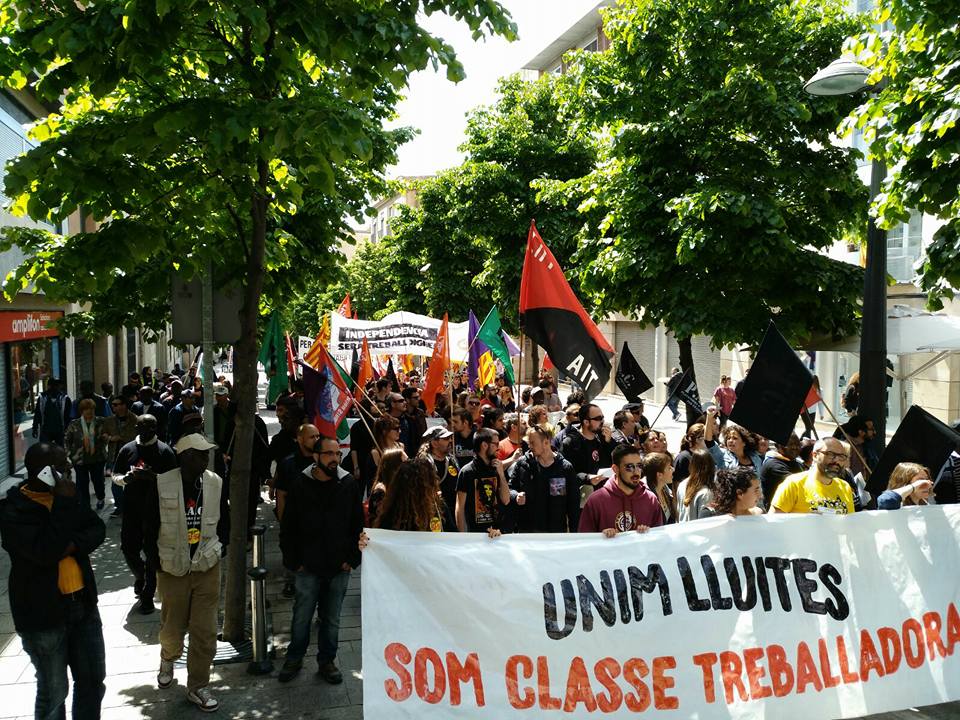 Un instant de la manifestació de l'1 de Maig. Foto: Cedida