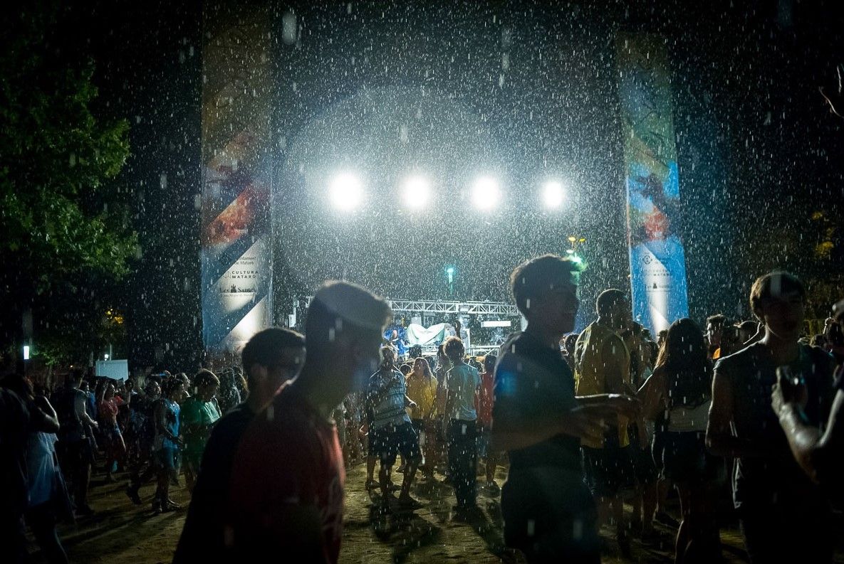 Intensa pluja per Les Santes de 2015 al Nou Parc Central. Foto: R.Gallofré
