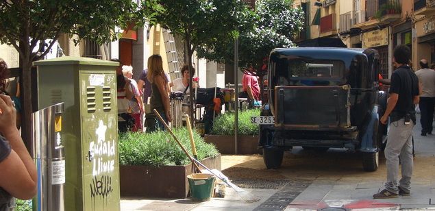 Un instante del rodaje en Mataró Un instante del rodaje en Mataró