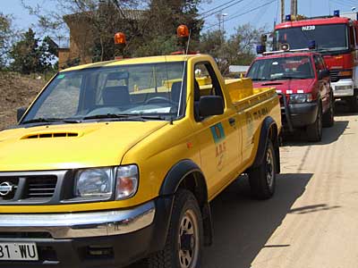 Imagen de algunos de los vehículos que se utilizan en la prevención y extinción de incendios