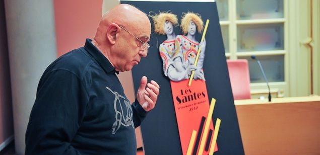 Agàpit Borràs, presentant el cartell de Santes de 2012
