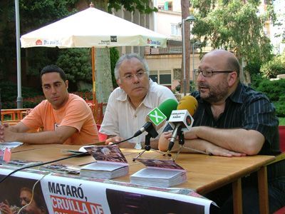 Jordi Herreruela, Joan Antoni Baron i Jaume Graupera durant la roda de premsa