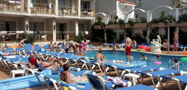 Turistes en un hotel de Calella
